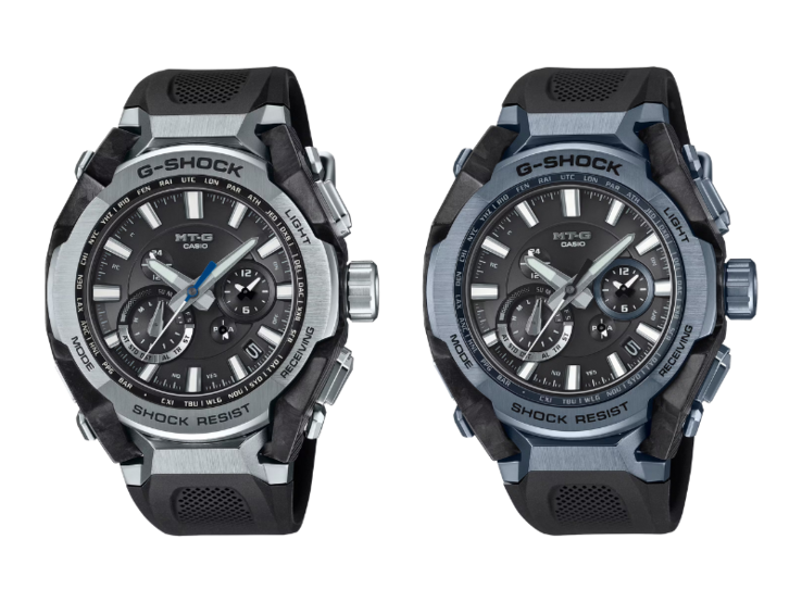 卡西欧 G-Shock MTG-B4000-1A（左）和 MTG-B4000B-1A2（右）手表。(图片来源：卡西欧）
