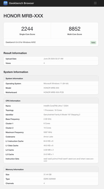 (图片来源：Geekbench）