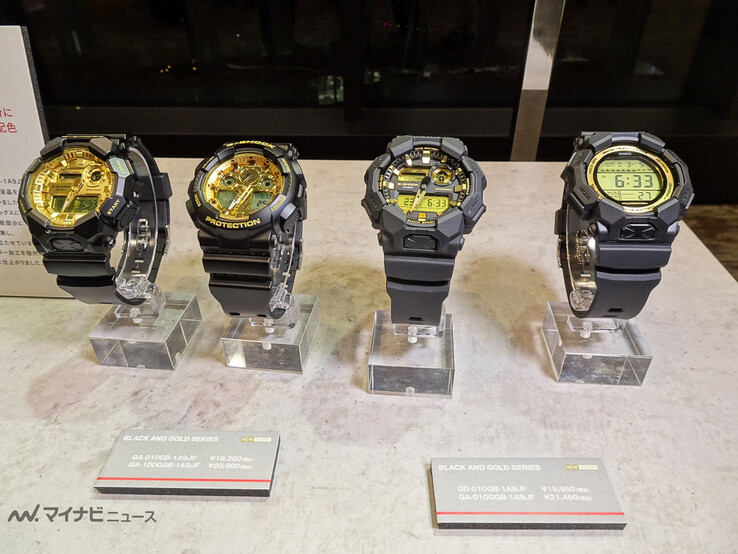 卡西欧 G-Shock 黑金系列四款新表。(图片来源：MyNavi News）