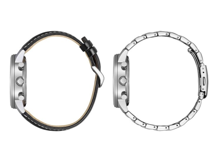 新款 CA472 手表采用皮表带和金属表带。(图片来源：西铁城）