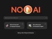 DuckDuckGo 的 "无人工智能 "标志被该搜索引擎置于显著位置