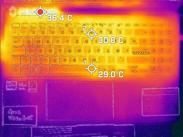 键盘甲板上的温度（空闲时）。