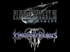 最终幻想 7 重制版》和《王国之心》徽标（图片来源：Square Enix，迪士尼有编辑）