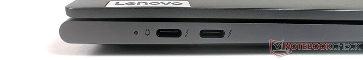 左：2个Thunderbolt 4（40GBit/s，DisplayPort ALT模式1.4，Power Delivery 3.0）。