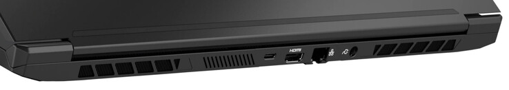 后部。雷电4（USB-C，DisplayPort），HDMI 2.1，千兆以太网，电源接口
