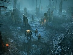 一张展示《Miasma Chronicles》游戏场景的图片,该游戏目前在 Steam 上打七折。