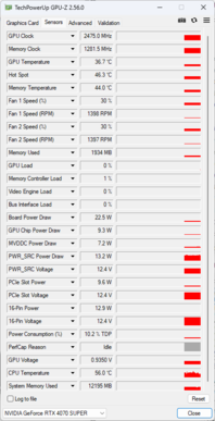 GPU-Z：NvidiaGeForce RTX 4070 Super FE