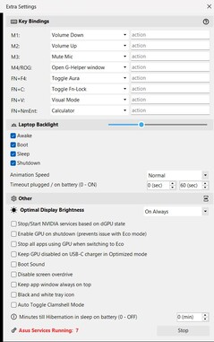 顶部 - 配置附加按键；底部 - 激活 7 个华硕进程