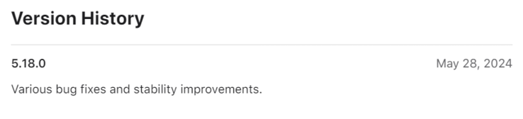 飞利浦 Hue 应用程序 5.18.0 版本的更改日志。(图片来源:飞利浦 Hue)