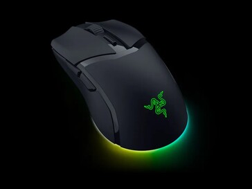 Razer 眼镜蛇 HyperSpeed 配有暗光和徽标 RGB 灯光。(图片来源：Razer）