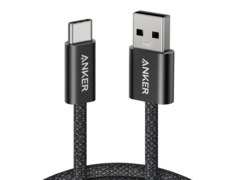 Anker Zolo USB-A 至 USB-C 连接线（如图）采用 48 股编织护套，可承受超过 10,000 次弯曲。(图片来源：亚马逊/Anker）