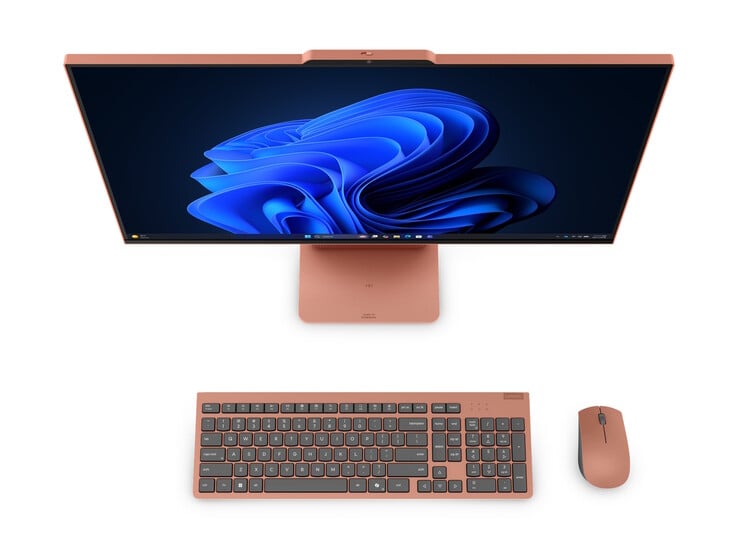 联想 IdeaCentre AIO 一体机配备了颜色相配的键盘和鼠标。