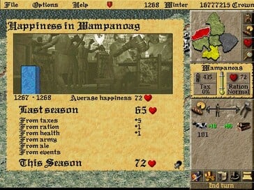 图为:《Lords of the Realm II》的一张游戏截图。