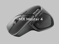 MX Master 4S 预告视频截图，显示黑色 MX Master 4 鼠标