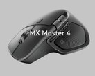 MX Master 4S 预告视频截图，显示黑色 MX Master 4 鼠标