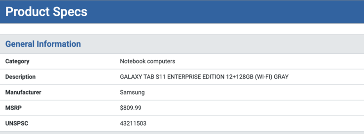 Galaxy Tab S11 企业版上市。(图片来源：SHI）
