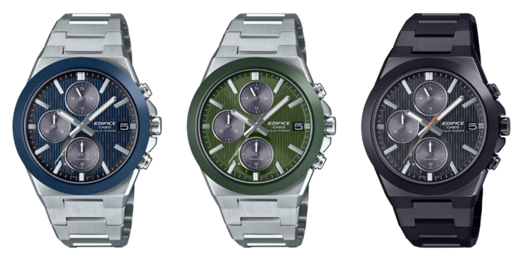 从左至右：卡西欧 EFS-S650D-2A、EFS-S650D-3A 和 EFS-S650DC-1A 手表。(图片来源：卡西欧，经编辑）