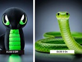 Razer 展示了使用 DLSS 5 的 Sneki Snek 吉祥物的样子。