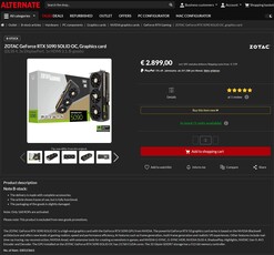 ZotacGeForce RTX 5090 Solid OC，缺少 ROP（图片来源：Alternate）