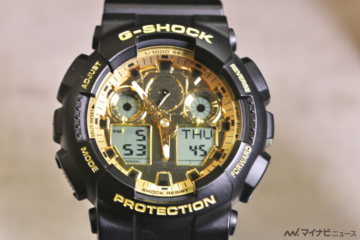 卡西欧 G-Shock GA-100GGB-1A9 手表。(图片来源：MyNavi News）