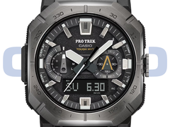 卡西欧 Pro Trek PRW-B1000-1（如图）采用深灰色不锈钢表圈，黑色表面配以银色装饰。(图片来源：Casio - 编辑）