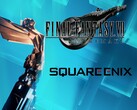 游戏大奖雕像旁的《最终幻想 7 重制版》标志（图片来源：游戏大奖，Square Enix 有编辑）。