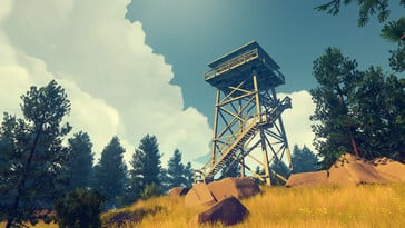 一张展示 Firewatch 中瞭望塔的图片。