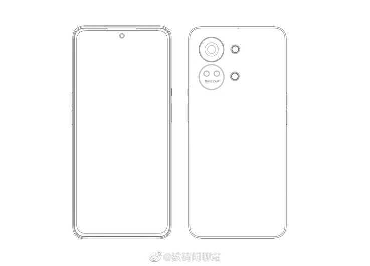 OnePlus Nord 3的传言设计。(图片来源：微博)