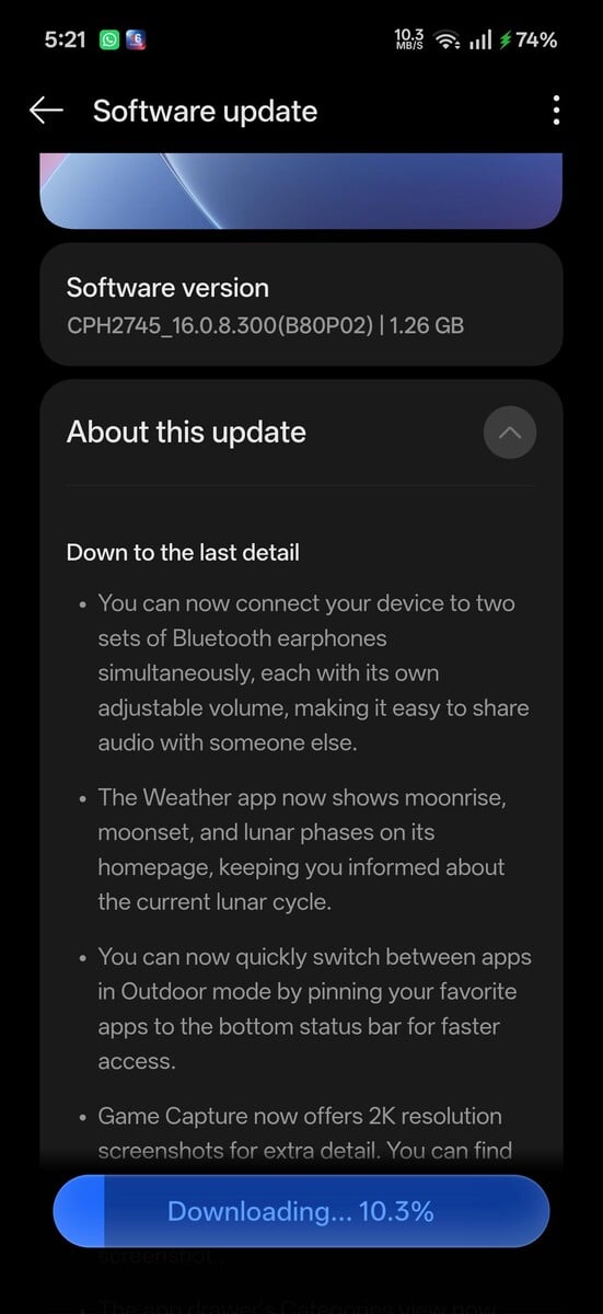 OnePlus 15 正在下载 OxygenOS 16.0.8.300 OTA 更新