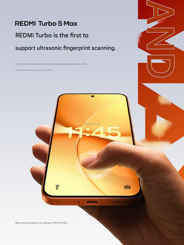 指纹传感器（图片来源：Redmi - 机器翻译）