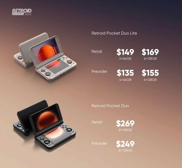 Retroid 将为预购 Pocket Duo 和 Pocket Duo Lite 的买家提供折扣。
