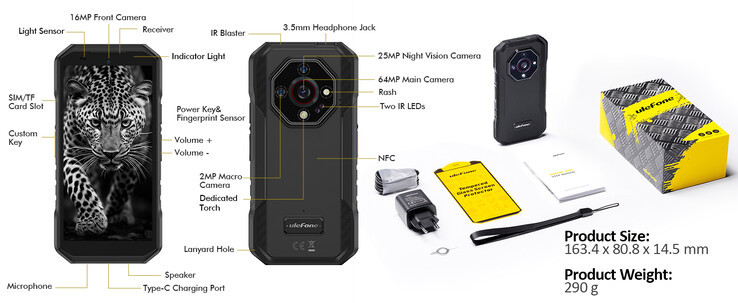 该手机具有一个额外的可定制按钮（图片来源：Ulefone）