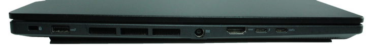 左侧：1个Kensington锁，USB-A 3.2 Gen.2，电源端口，HDMI 2.1，1个Thunderbolt 4，USB-C 3.2 Gen.2