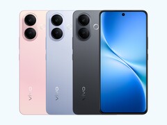 vivo V60 Lite 5G 的三种可选颜色--活力粉、钛雾蓝和璀璨夜黑（图片来源：vivo）