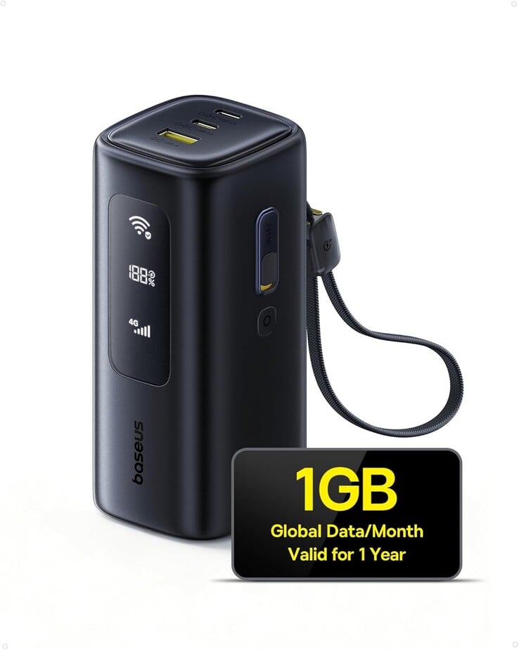 Baseus Energeek GX11 4F MiFi 移动电源重 15.2 盎司（430 克）（图片来源：Baseus）