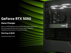 Nvidia RTX 5050 桌面 GPU 官方宣传图。(图片来源：Nvidia）
