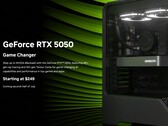 Nvidia RTX 5050 桌面 GPU 官方宣传图。(图片来源：Nvidia）