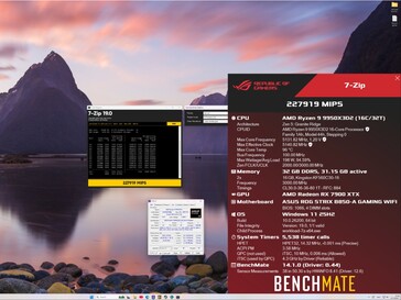 Ryzen 9 9950X3D2 CPU 的 7-Zip 基准测试结果。