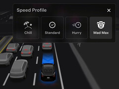 新款特斯拉 FSD 14 疯狂麦克斯模式。(图片来源：Sawyer Merritt/X）