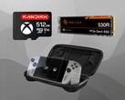 图为华硕 ROG Ally 配件（图片来源：Sandisk、希捷、华硕，有编辑）