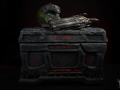 显示定制版《毁灭战士：黑暗时代》游戏 PC 的图片。(图片来源：蓝马工作室）