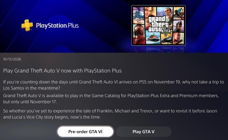 已向 PlayStation Plus 会员发送消息。