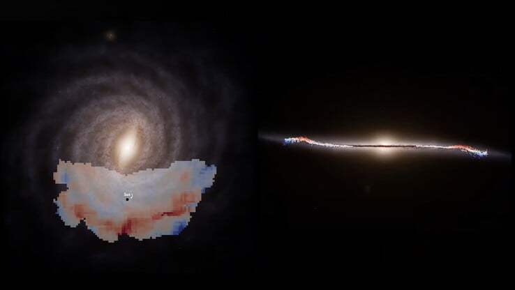 银河巨浪插图。(图片来源：ESA、Gaia、DPAC、S. Payne-Wardenaar、E. Poggio and al）