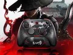 GameSir G7 Pro 8K PC Phantom Blade Zero 版上的深红色线条在黑暗中会发光。