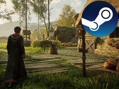 霍格沃茨传奇》的主线战役长约 30 小时。(图片来源：YouTube 上的《霍格沃茨传奇》，Steam，已编辑）。