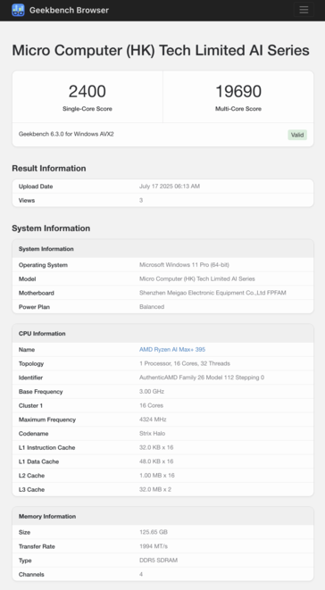 (图片来源：Geekbench）