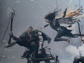 克瑞托斯在《战神：毁灭之战》中击退了悲痛欲绝、被激怒的芙蕾雅。(图片来源：PlayStation）