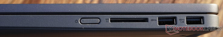 右边的连接。SD读卡器，2个USB-A（5Gbit/s）。