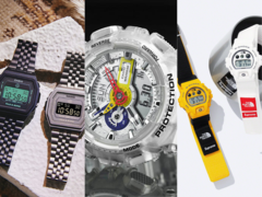 从左到右(如图):rag & bone × Casio Vintage Premium、A$AP Ferg GA-110FRG-7AER 和 Supreme × The North Face DW-6900SNF-1A。(图片来源:卡西欧 G-Central)
