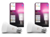 飞利浦 Hue A60 E27 Color ambiance 810（左）和 1100（右）智能灯泡。(图片来源：飞利浦 Hue）